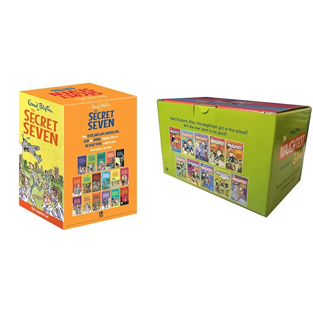 Secret Seven Complete Boxset of 17 Titles+Naughtiest Girl 10 copy box set INDIA(Set of 2 Books)