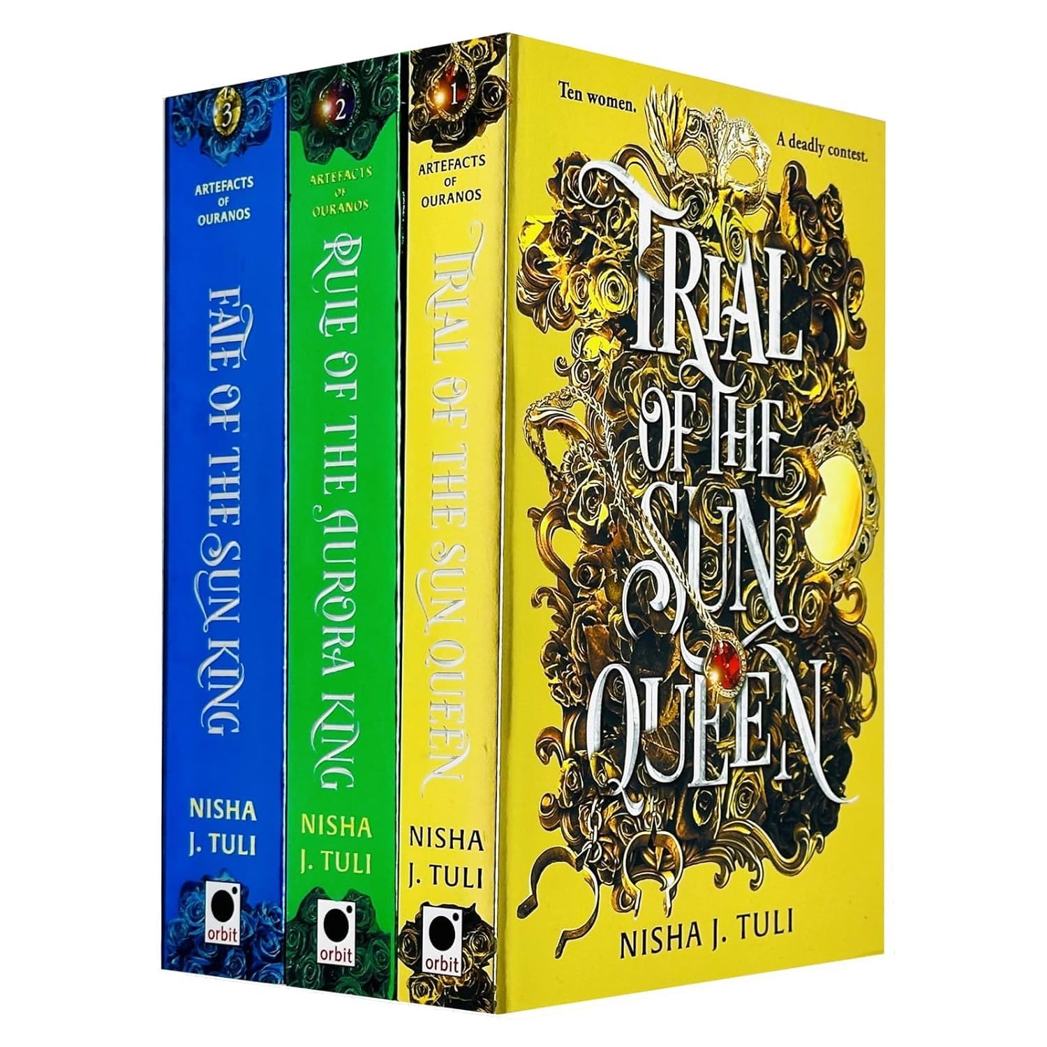 Artefacts of Ouranos Series 3 Books Collection Set By Nisha J. Tuli (Trial of the Sun Queen, Rule of the Aurora King & Fate of the Sun King)