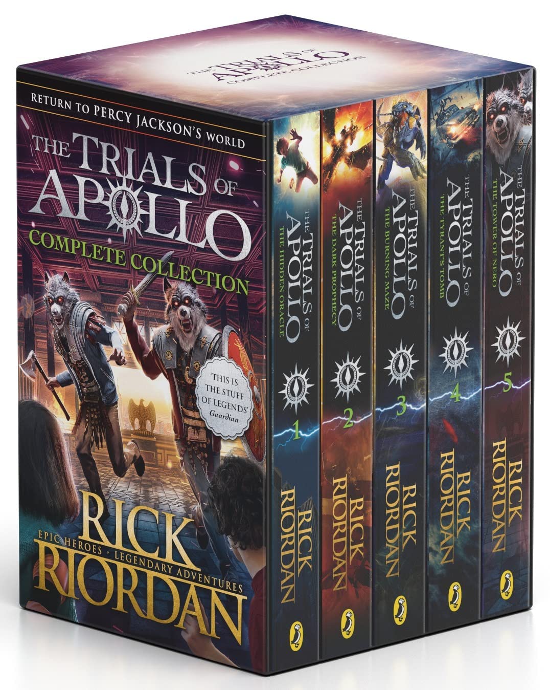 RICK RIORDAN: THE TRIALS OF APOLLO COMPLETE COLLECTION – The Hidden Oracle, The Dark Prophecy, The Burning Maze, The Tyrant’s Tomb & The Tower of Nero | Bestselling Mythology Adventure Series