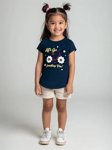 NammaBaby Baby Girl Pure Cotton Hoseiry Regular Fit T-Shirt Top Tshirt - Pack of 3 (₹492.00 with 75 percent savings)