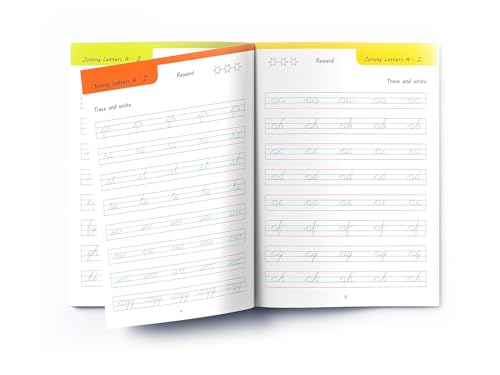 Cursive Handwriting Practice Workbooks (Set of 4): Small Letters, Capital Letters, Joining Letters & Word Families | Level 1 | Ages 5–8 | Build Writing Skills with Fun Exercises (Paperback)