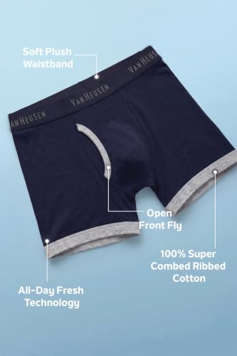 Van Heusen Men’s Cotton Trunks Pack of 2 | Fashion Trunk with contrast colors |Super Combed Cotton for softness | Open Front Fly | Moisture‑Wicking | Sweat Absorbant | All‑Day Fresh Technology |Long L (₹610.00 with 7 percent savings)