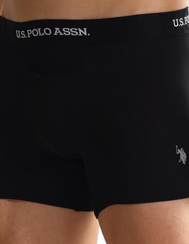 U.S. Polo ASSN. Mens OET012 Elastic Waistband Ribbed Solid Underwear Trunks - Pack of 2 (₹583.00 with 27 percent savings)