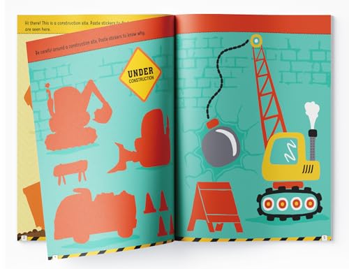 Movers and Diggers Reusable Sticker Book For Children (Paperback)