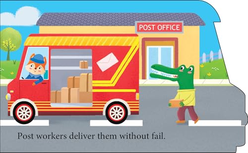 Cutout Out Board Book : Post Van - Small Wheel for Children's Activity | Picture | Cute Rhymes | Wonderful Gift for Kids; 1+ Ages (Board book)