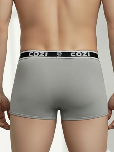 Lux Cozi Mens 100% Cotton Solid Mini Trunk | Mini Trunk Underwear for Men | Color and Print May Vary | Pack of 3 (XS)