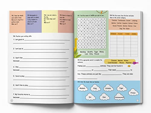 201 English Activity Book: Fun Activities and Grammar Exercises | Alphabet & Words, Rhyming & Opposites | Ages 5–9 | 4+ Hours of Interactive Learning (Paperback)
