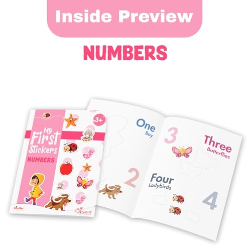 Pegasus My First Stickers Activity Book Set for Kids Age 3+ | 6 Early Learning Themes – Alphabet, Numbers, Animals & Birds, Colours & Shapes, Things That Move, Fruits & Vegetables (Product Bundle)