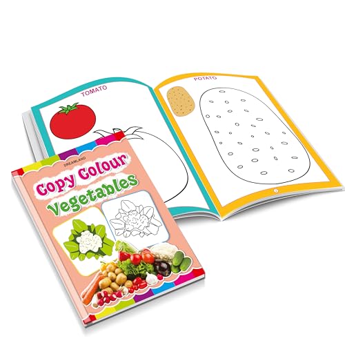 Set of 6 Copy Colour Books for Kids Age 3–5 Years | Animals, Birds, Flowers, Fruits, Transport, Vegetables | Fun Preschool Activity to Learn Colours & Object Names | Large Images & Thick Paper | Early (Paperback)