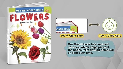 My First Board Books Flowers | Big Size Board Book For Kids By Sawan (Hardcover)