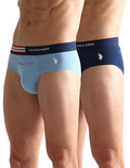 U.S. Polo ASSN. Mens OEB06 Flag Waist Single Jersey Underwear Briefs - Pack of 2 (₹572.00 with 12 percent savings)