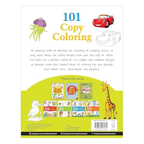 101 Copy Coloring: Fun Activity Book For Children (Ages 3-6) I Screen Free time of 3 hours (Hardcover)