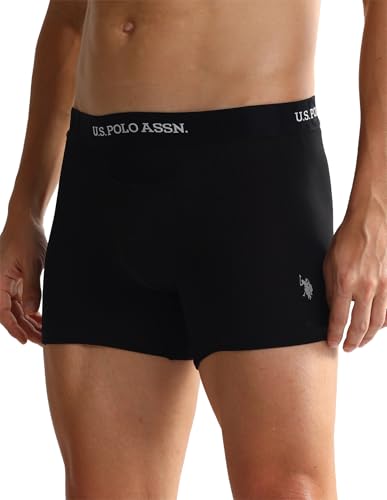U.S. Polo ASSN. Mens OET012 Elastic Waistband Ribbed Solid Underwear Trunks - Pack of 2 (₹647.00 with 19 percent savings)