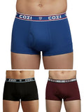 Lux Cozi Mens 100% Cotton Solid Mini Trunk | Mini Trunk Underwear for Men | Color and Print May Vary | Pack of 3 (XL)