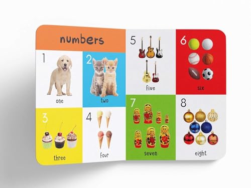 My First 4 in 1: Alphabet, Numbers, Colours, Shapes | Padded Board Book for Kids | Learn ABC, 123, Basic Colours & Shapes with Bright Pictures | Early Learning Book for Babies, Toddlers & Preschoolers (Hardcover)