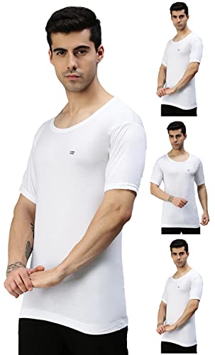 Lux Cozi Men's Cotton Regular Fit Vest (Pack of 4) (S)