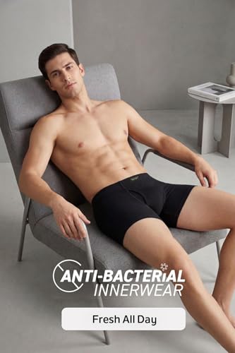 Van Heusen Men’s Cotton Boxer Briefs Pack of 3 | Long Trunk | No ride-up | Inner Elastic for superior comfort | Open front fly | Super Combed Cotton for softness | Moisture‑Wicking | Sweat Absorbant | (₹807.00 with 7 percent savings)