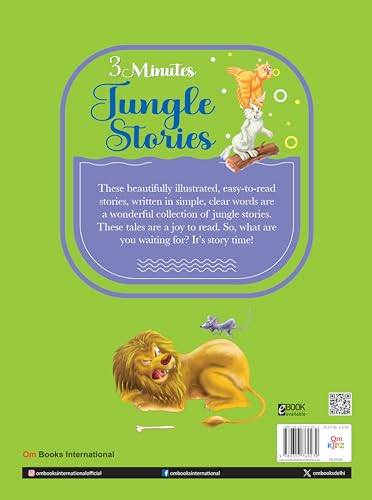 3-Mintute Jungle Tales| English Short fiction Story with colourful picture book for kids | illustrated 64 Moral, curiosity & adventure tales |3-5 years children| Read Aloud to Infants, Toddlers| (Paperback)