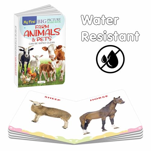 My First Big Picture Board Book Farm Animals & Pets :- Farm Animal and Pet Learning Book, Bright Picture Board for Toddlers, Easy Early Education Book (Board book)