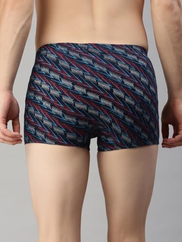 Lux Cozi Men's 100% Cotton Printed Inner Elastic Mini Trunk | Printed Mini Trunk for Men | Color and Print May Vary | Mini Trunk for Men Pack of 5 (XS)
