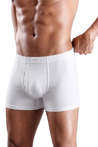 Van Heusen Men’s Cotton Boxer Brief Pack of 1 | Long Trunk | No ride-up | Inner Elastic for superior comfort | Open front fly | Super Combed Cotton for softness | Moisture‑Wicking | Sweat Absorbant |  (S)