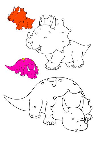 Colouring book : Copy Colour Dinosaurs (Colouring book for kids) (Paperback)