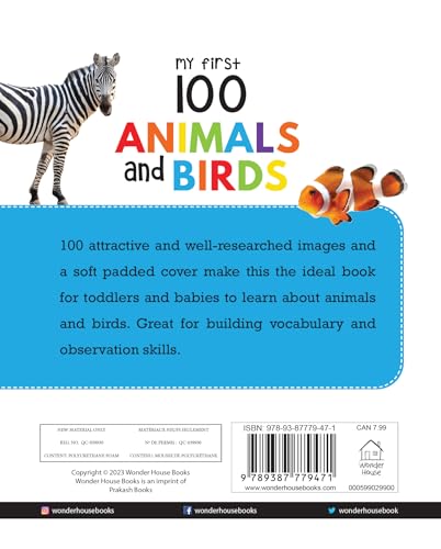 My First 100 Animals and Birds: Padded Board Book for Kids | Learn Names of Wild Animals, Farm Animals, Pets & Birds with Bright Pictures | Early Learning Book for Babies, Toddlers & Preschoolers | Ag (Board book)