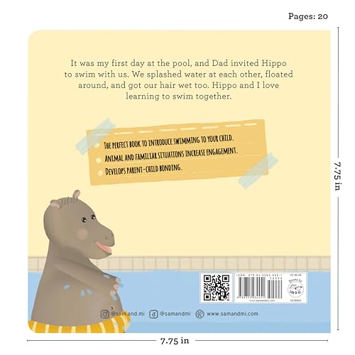 The Hippo Who Came to Swim: Board Book for Babies on Swim Time by SAM & MI | Short Story Book on Toddlers' Daily Routine to Encourage Parent-Child Bonding | Up to 4 Years (THE ANIMAL SERIES) (Board book)