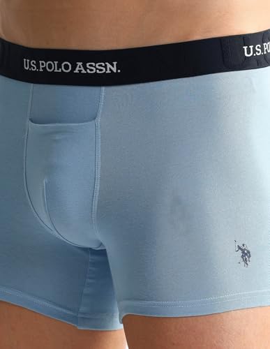 U.S. Polo ASSN. Mens OET012 Elastic Waistband Ribbed Solid Underwear Trunks - Pack of 2 (₹647.00 with 19 percent savings)