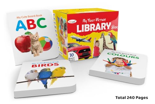 My First All in One Picture Library Box Of 10 (Pre-School Books) | in Yellow (Board book)