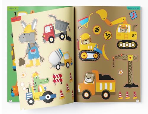 Movers and Diggers Reusable Sticker Book For Children (Paperback)