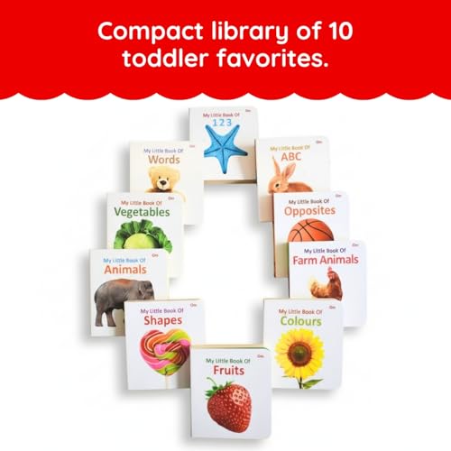 My First Library: Box Set of 10 Board Books for Children | My Little Book of Early Learning for Kids | Learn ABCs, Numbers, Words, Colours & More | Kids Amazing Picture Book | Little Learner’s Library (Board book)