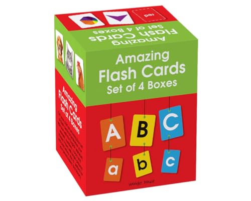 Amazing Flash Cards Set Of 4 Boxes: Early Development OF Preschool Toddler (220 Cards, Alphabet, Number, Animals, Colors And Shapes) (Hardcover)