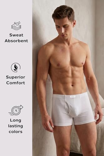 Van Heusen Men’s Cotton Boxer Brief Pack of 1 | Long Trunk | No ride-up | Inner Elastic for superior comfort | Open front fly | Super Combed Cotton for softness | Moisture‑Wicking | Sweat Absorbant |  (XL)