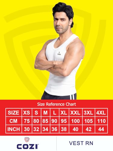 Lux Cozi Men's Solid White Vest | Vest for Men | Pack of 3 (XL)