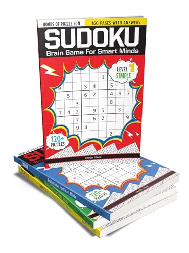 Sudoku - Brain Games For Smart Minds Box Set of 4 Books : Brain Booster Puzzles for Kids, 480 + Fun Games. Combo of Easy, Hard, Killer, Complex Levels. (Paperback)