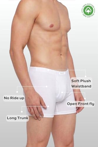 Van Heusen Men’s Cotton Boxer Brief Pack of 1 | Long Trunk | No ride-up | Inner Elastic for superior comfort | Open front fly | Super Combed Cotton for softness | Moisture‑Wicking | Sweat Absorbant |  (XL)
