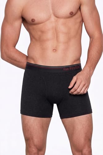 Van Heusen Men’s Cotton Boxer Briefs Pack of 2 | Long Trunk | No ride-up | Super Combed Cotton for softness | Open Front Fly | Moisture‑Wicking | Sweat Absorbant | All‑Day Fresh Technology | Long Last (₹470.00)