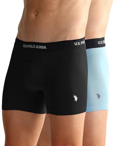 U.S. Polo ASSN. Mens OET012 Elastic Waistband Ribbed Solid Underwear Trunks - Pack of 2 (₹583.00 with 27 percent savings)