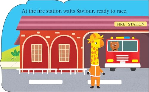 Cutout Board Book : Fire Truck - Small Wheel for Children's Activity | Picture | Cute Rhymes | Wonderful Gift for Kids; 1+ Ages (Board book)