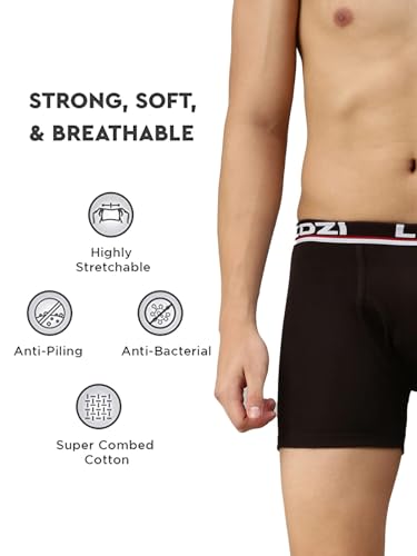 Lux Cozi Bigshot Longs Solid Underwear for Men Combo, Breathable 100% Cotton Underwear for Man Pack of 3 (Colors May Vary) (XL)
