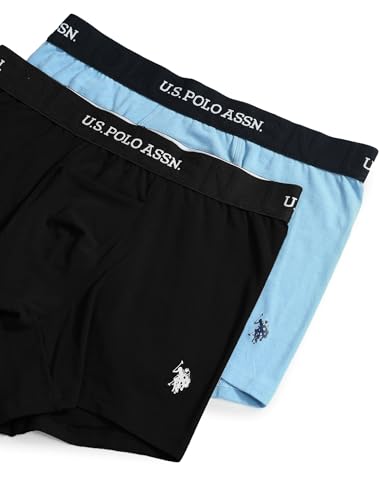 U.S. Polo ASSN. Mens OET012 Elastic Waistband Ribbed Solid Underwear Trunks - Pack of 2 (₹583.00 with 27 percent savings)