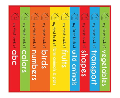 My First Library: Boxset of 10 Board Books for Kids (Pack 1) | Includes ABC, Numbers, Shapes, Colors, Wild Animals, Farm Animals & Pets, Birds, Fruits, Vegetables & Transport | Early Learning Board Bo (Hardcover)