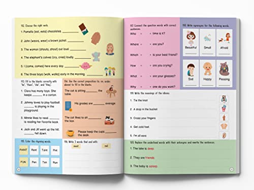 201 English Activity Book: Fun Activities and Grammar Exercises | Alphabet & Words, Rhyming & Opposites | Ages 5–9 | 4+ Hours of Interactive Learning (Paperback)
