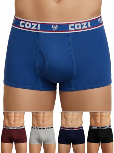Lux Cozi Mens Pure Cotton Solid Mini Trunk | Mini Trunk Underwear for Men | Color and Print May Vary | Pack of 5 (L)