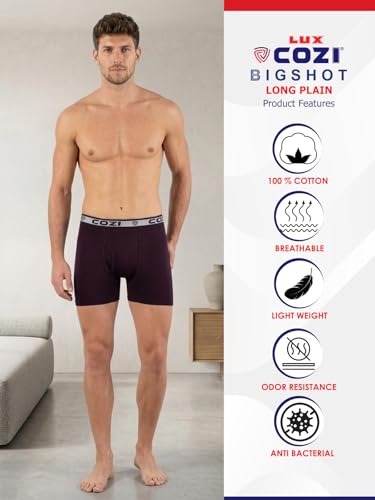Lux Cozi Men's Cotton Boxers (Pack of 5) (Color & Prints May Vary) (95 CM)
