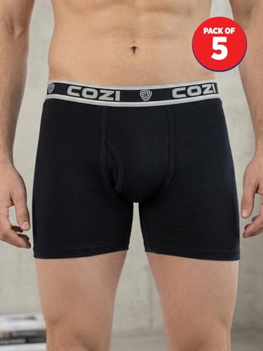 Lux Cozi Men's Cotton Boxers (Pack of 5) (Color & Prints May Vary) (95 CM)