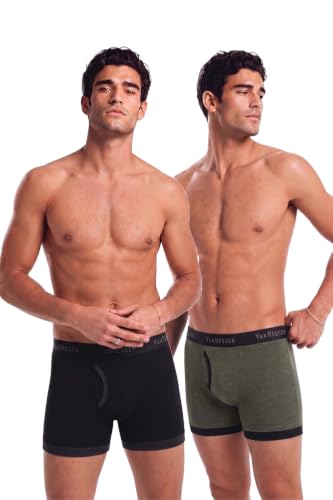 Van Heusen Men’s Cotton Trunks Pack of 2 | Fashion Trunk with contrast colors |Super Combed Cotton for softness | Open Front Fly | Moisture‑Wicking | Sweat Absorbant | All‑Day Fresh Technology |Long L (₹645.00 with 2 percent savings)