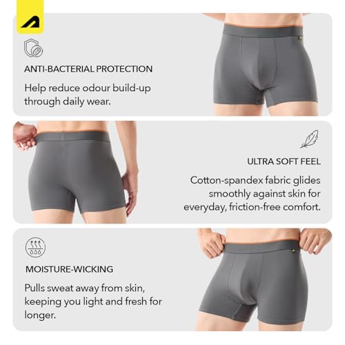 Boldfit Trunk Underwear for Men, Cotton Stretch Innerwear, Ultra-Soft Lightweight Boxer Briefs, No-Ride-Up Fit, Open Fly, Moisture-Wicking, Anti-Bacterial, Plush No-Mark Waistband (₹799.00 with 38 percent savings)