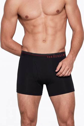 Van Heusen Men’s Cotton Boxer Briefs Pack of 2 | Long Trunk | No ride-up | Super Combed Cotton for softness | Open Front Fly | Moisture‑Wicking | Sweat Absorbant | All‑Day Fresh Technology | Long Last (₹489.00 with 17 percent savings)